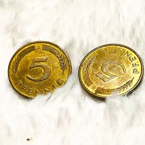 Discontinued Pair of 5 Pfennig German Coins
